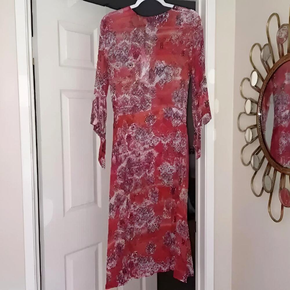 IRO PARIS Gramy Wrap-Effect Printed Crepe de Chine Midi Dress M NWT - Picture 6 of 13